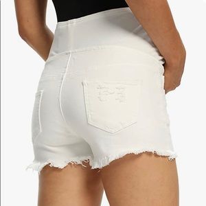 White rip maternity Jean shorts